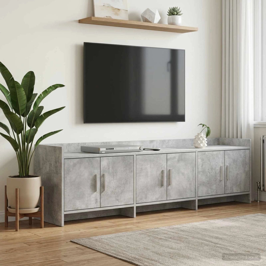 Mobile TV 168 x 33 x 47 cm Grigio Cemento Legno ingegnerizzato 8011206