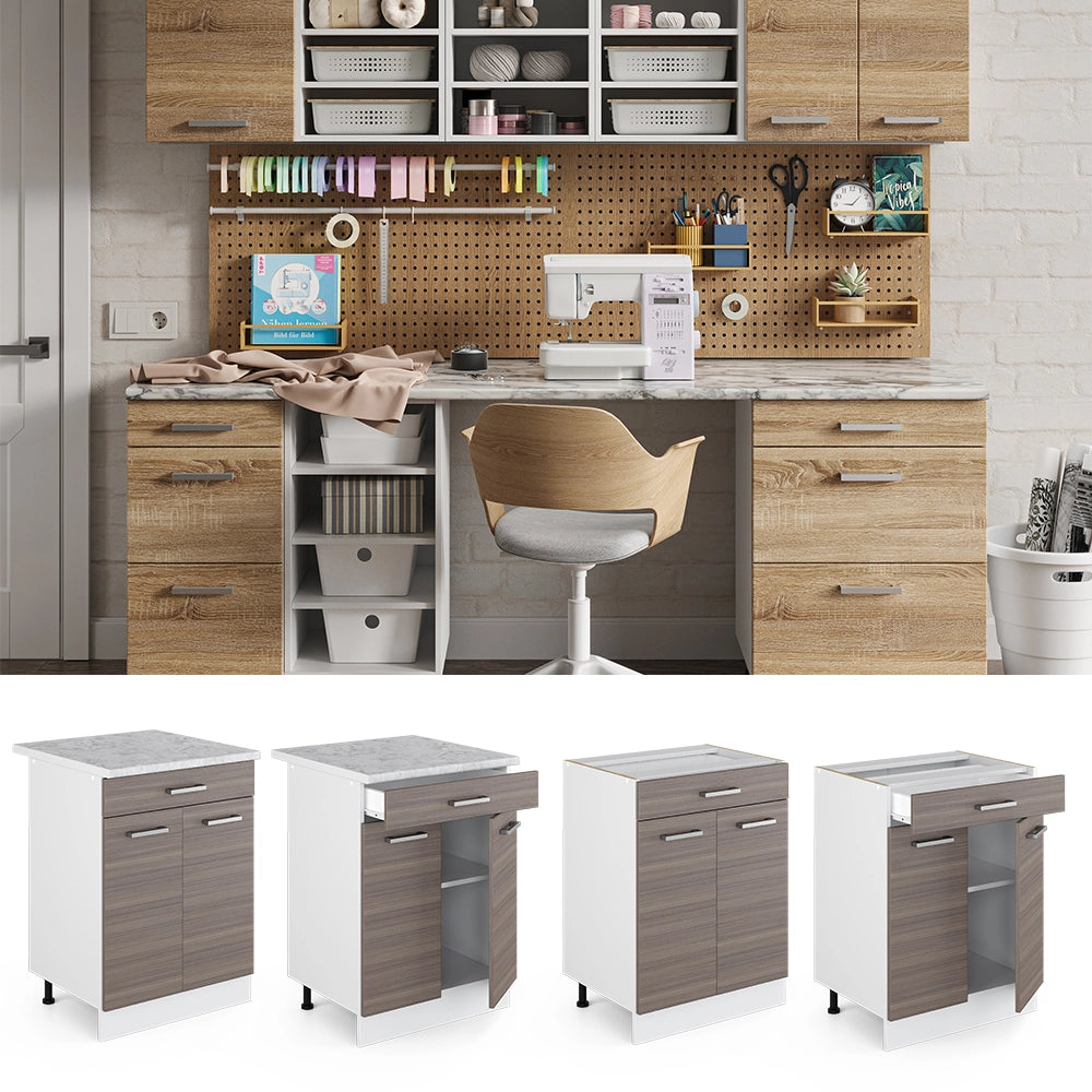 Vicco Base universale Grigio 60 cm con cassetti