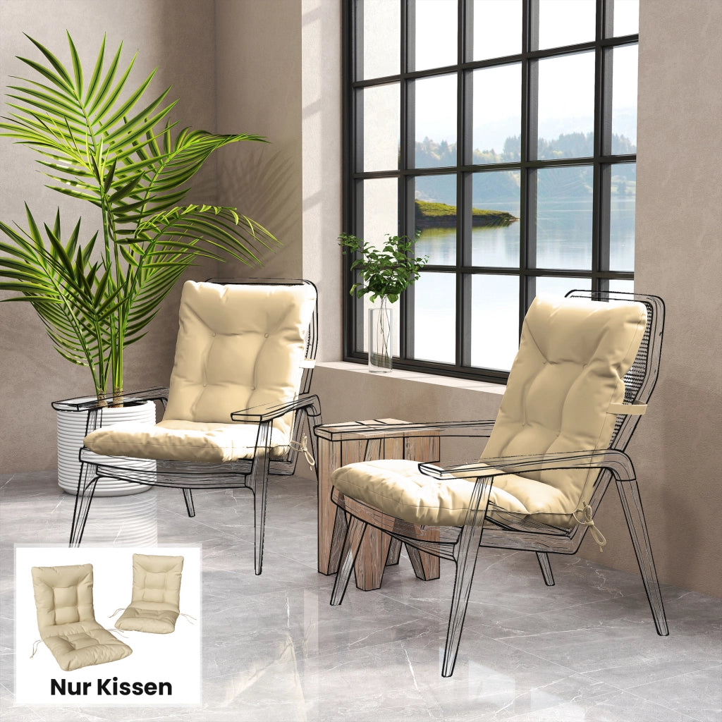 Cuscino da esterno con schienale e lacci ¨C zephmum ¨C Beige