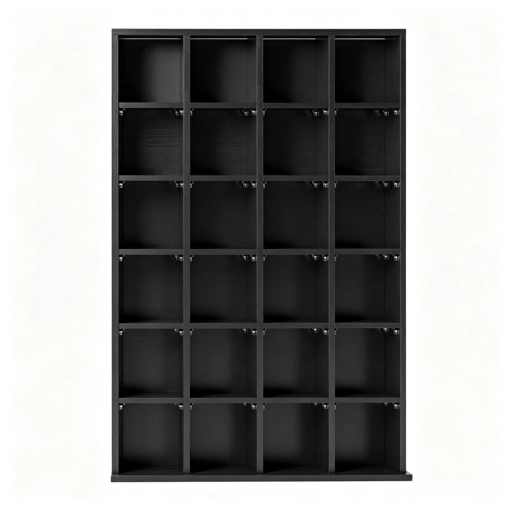Mobile portamedia 89x20x130.5 cm con ripiani regolabili in truciolare nero
