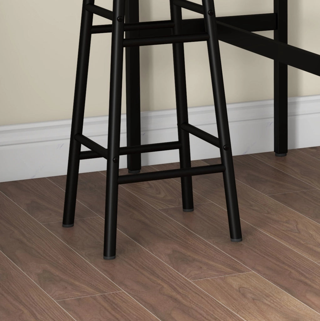 Set bar con 2 sgabelli salvaspazio in MDF marrone