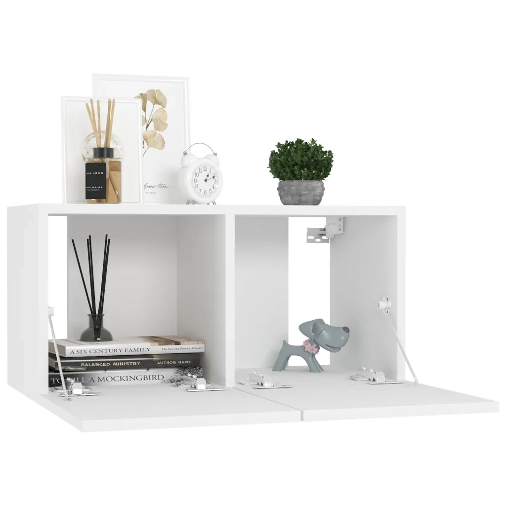 Mobili Porta TV Pensili 3pz Bianchi 60x30x30 cm 804510