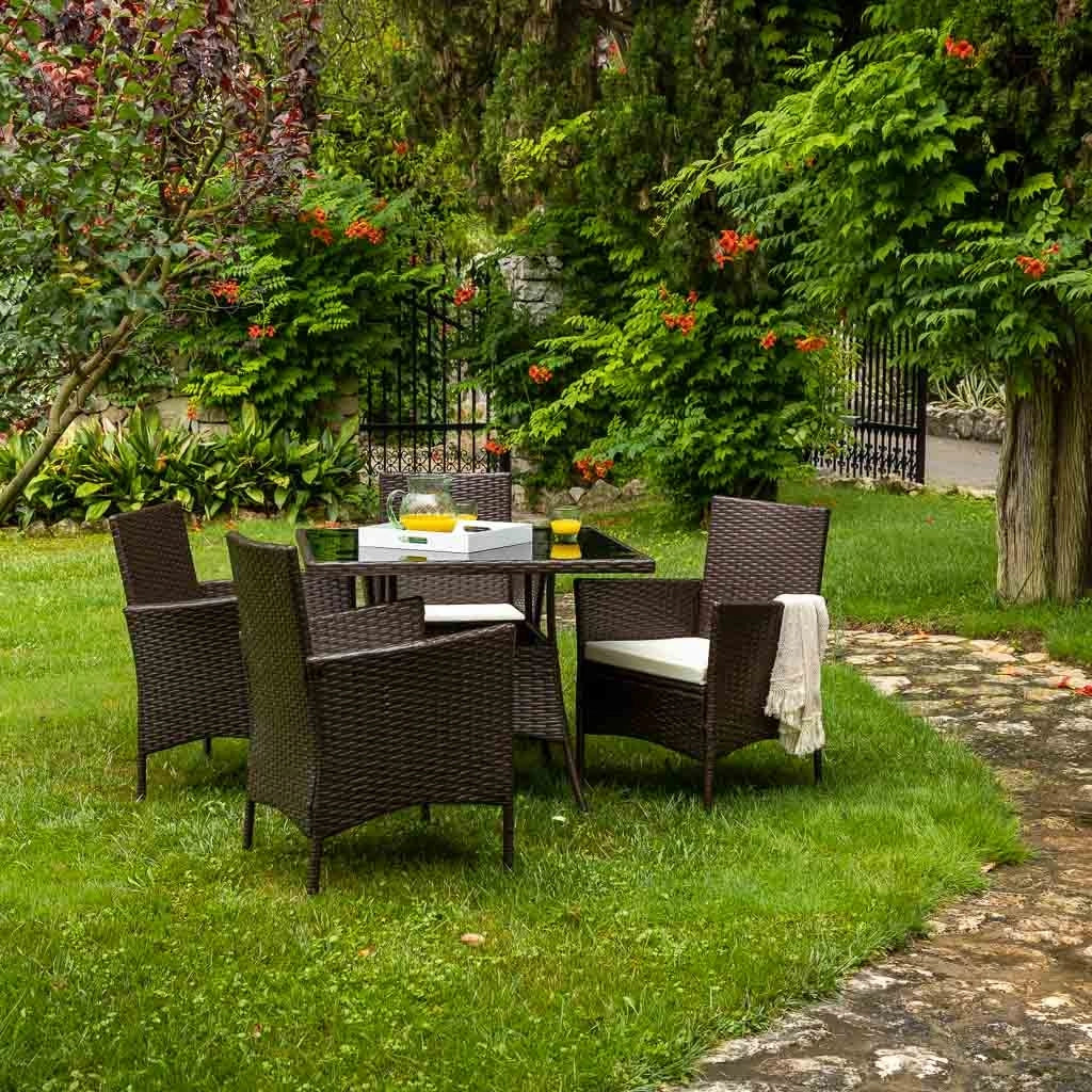 Set tavolo nero e 4 sedie