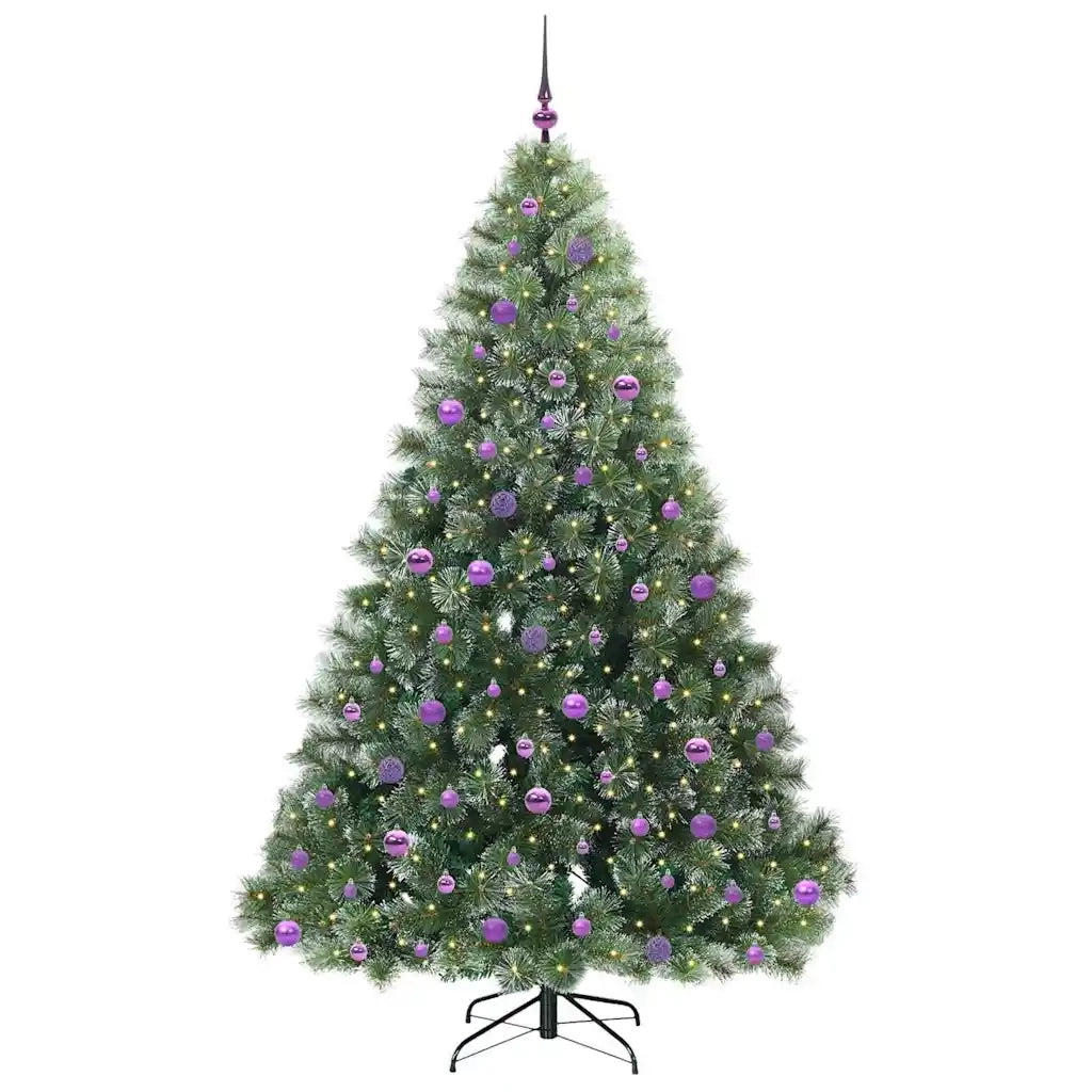 Albero di Natale artificiale con 300 LED Verde 210 cm PE e PVC
