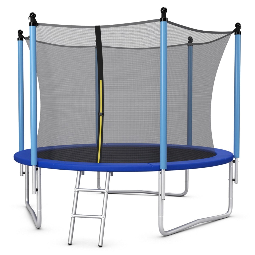 Tappeto elastico da esterno 305cm per bambini e adulti, Tappeto elastico con rete di sicurezza per saltare-Trampolini