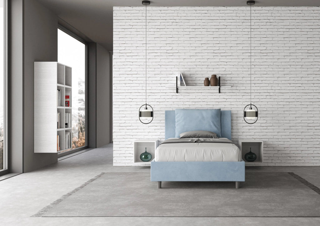 Letto 1 Piazza e Mezzo 120x190 cm Senza Rete Antea Azzurro