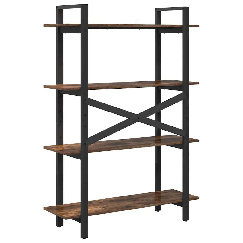 Libreria-Scaffale per Libri-Mobile di Stoccaggio Rovere fum¨¦ 100 x 33,5 x 140 cm Legno multistrato