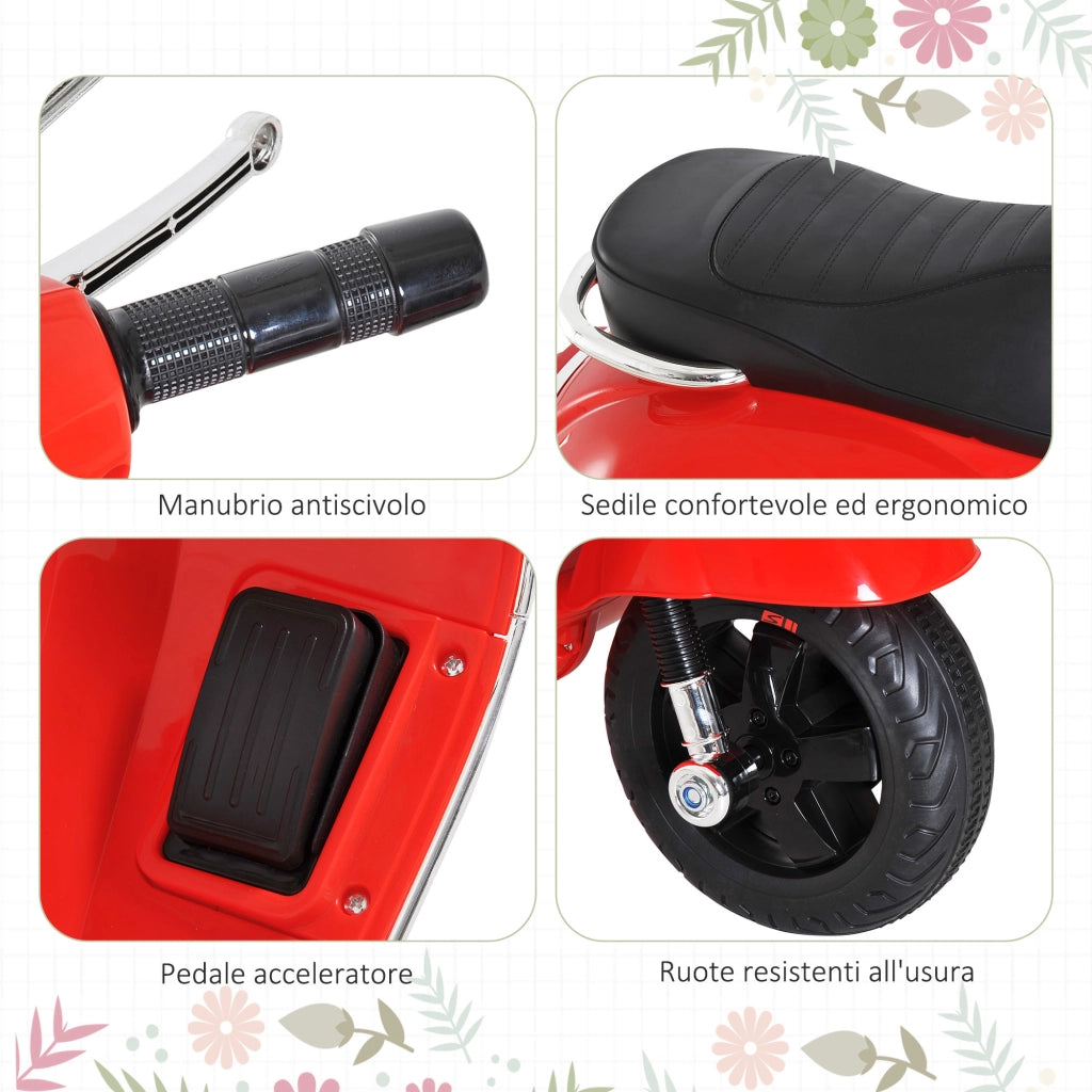Moto Elettrica Bambini con Luci e Suoni ¨C zephmum ¨C Rosso