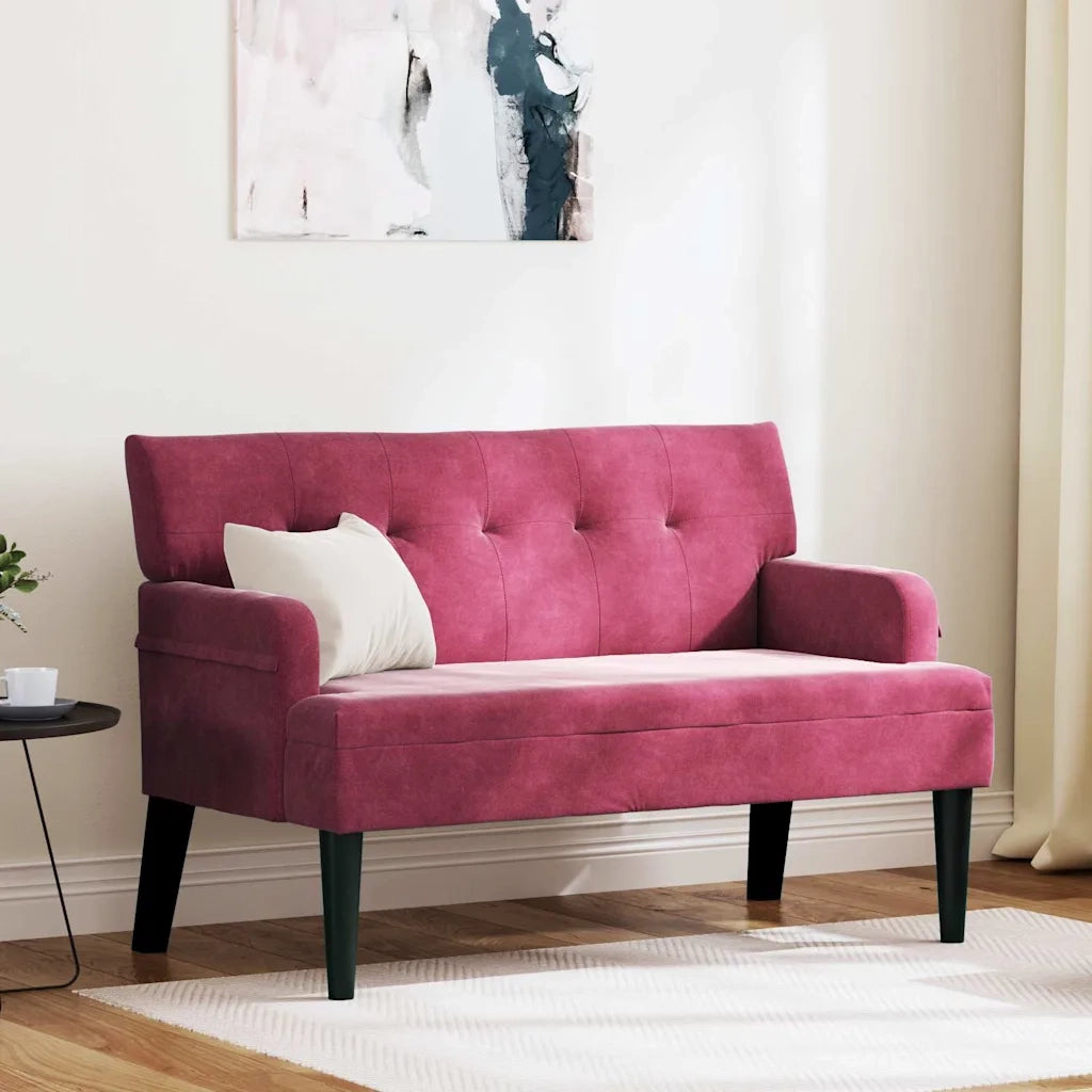 Panca Chesterfield Rosso Vino 112 x 65,5 x 75 cm Velluto 42019290