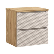 Set da bagno YOKA beige: mobile sottolavabo con cassetti 60 cm + piano lavabo