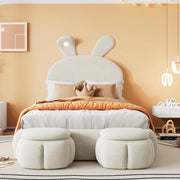 letto imbottito velluto beige 90x200 cm