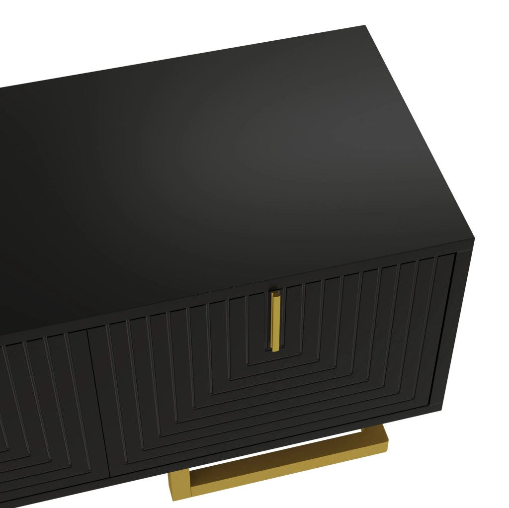 Mobile TV 160x38x44.5 cm; 4 porte con ripiani e cerniere ammortizzate; truciolare; nero