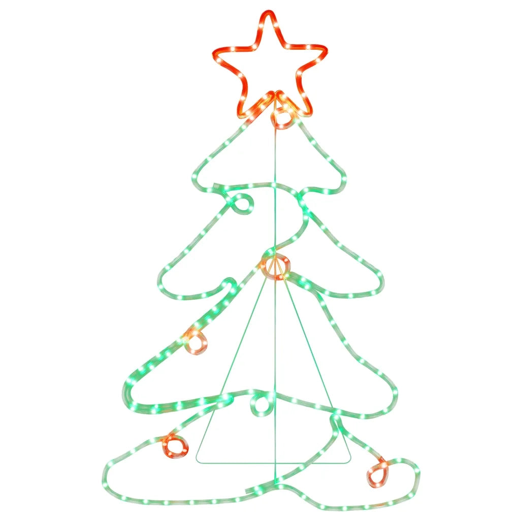 Figura Albero di Natale con 144 LED-Luci decorative natalizie 88x56 cm