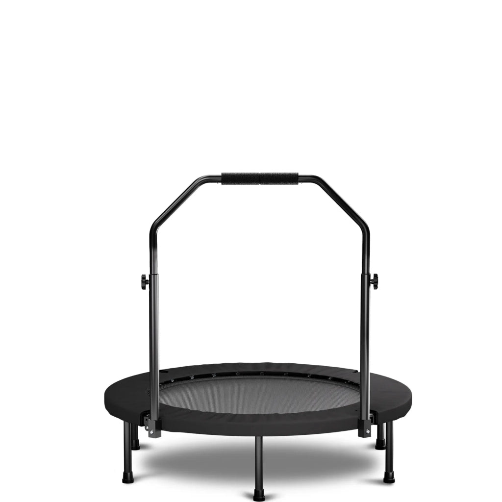 Trampolino pieghevole 101 cm con maniglia, molle standard, nero