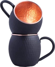 Set di 2 Coppe in Acciaio di Rame Massivo 20oz con Finitura Matte Nera