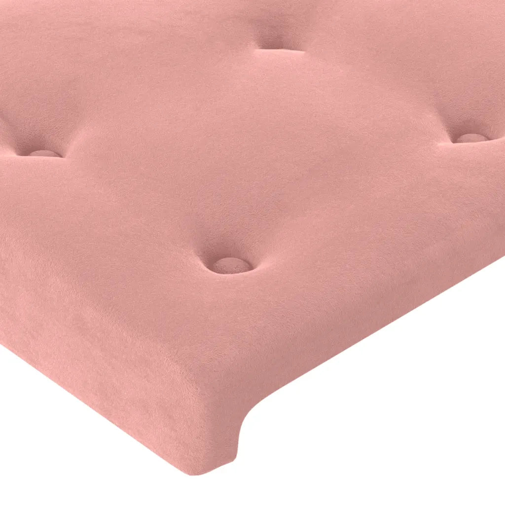 Letto singolo | Letto per adulti | Giroletto con Testiera Rosa 80x200 cm in Velluto