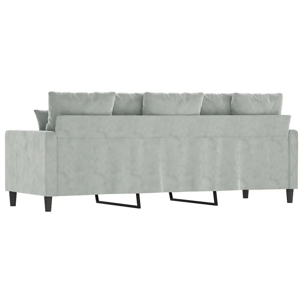Divano a 3 Posti Grigio Chiaro 180 cm in Velluto 359313