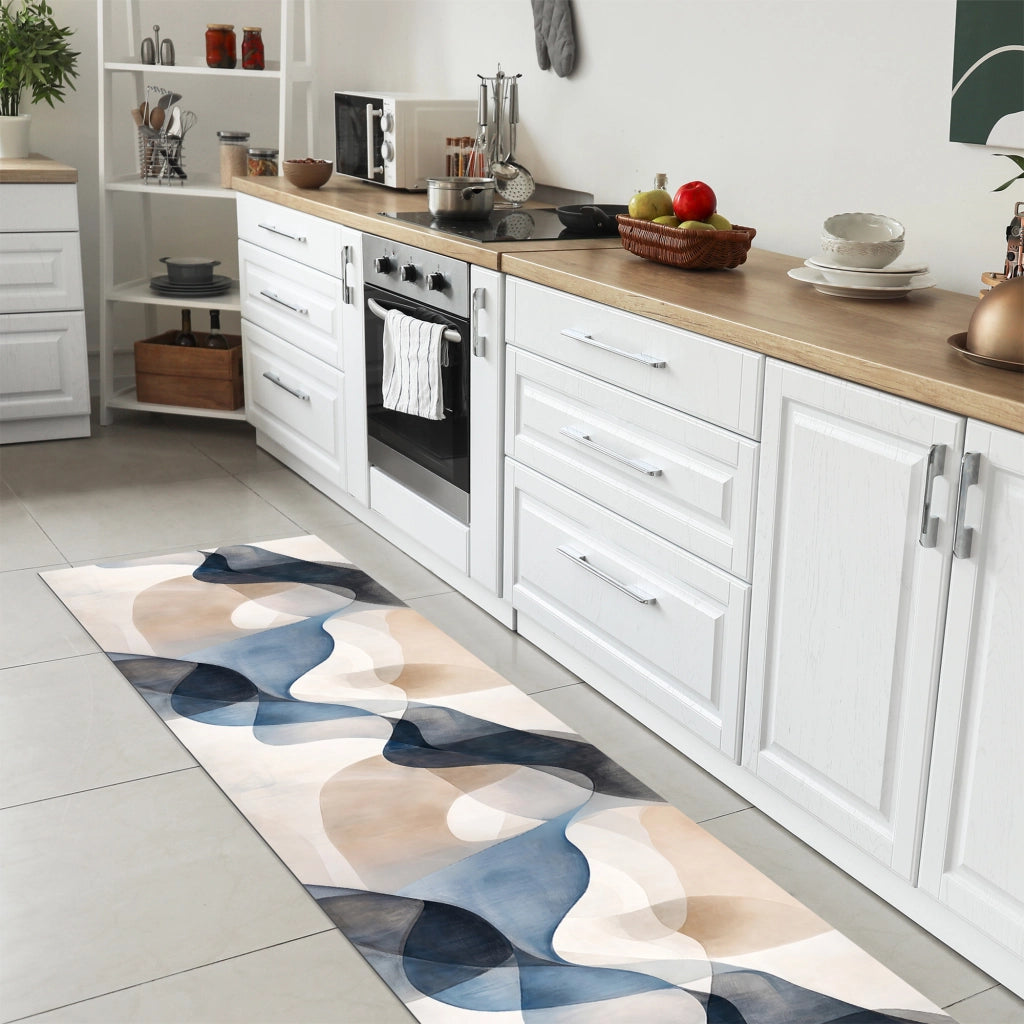 Tappeto da cucina antiscivolo, antimacchia passatoia multiuso 50x200 - Urban Blu