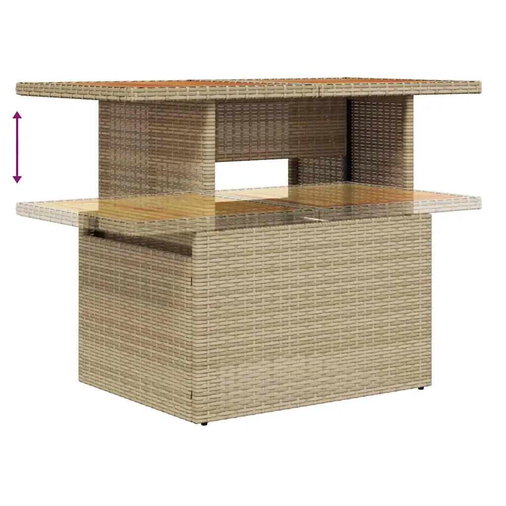 Set da Pranzo per Giardino con cuscino 9 pcs Beige e Crema 3350053