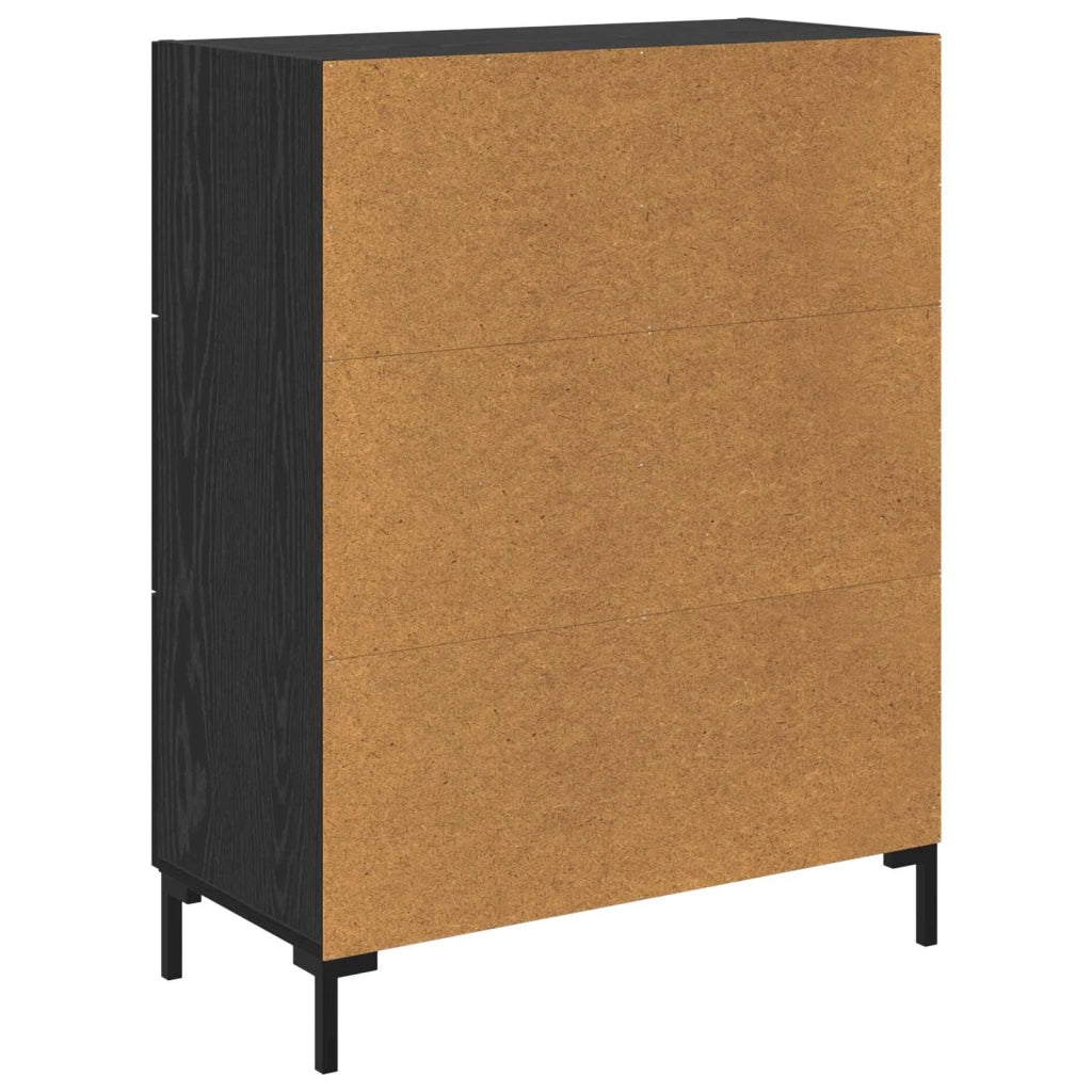 Credenza | Madia | Buffet da pranzo | Armadio da pranzo Rovere nero 69.5 x 34 x 90 cm Legno multistrato