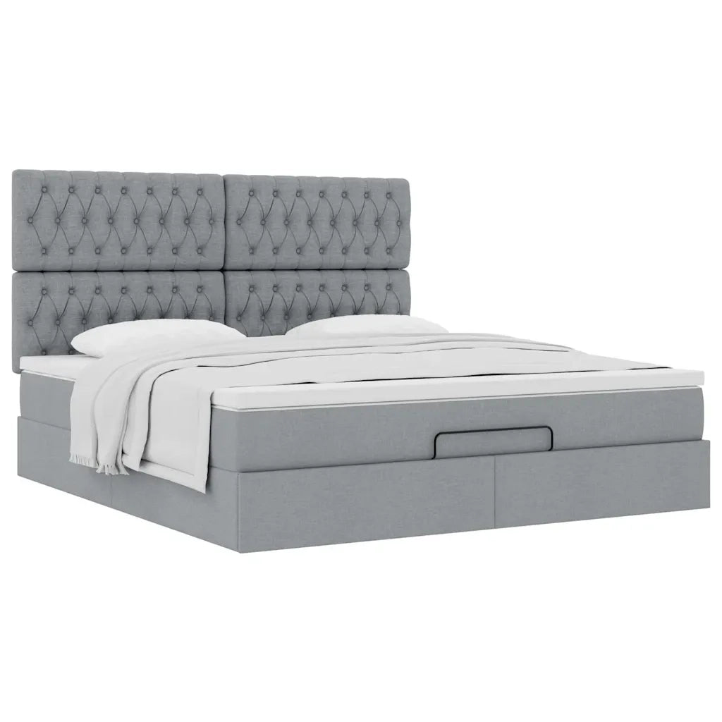 Struttura Letto Pouf con Materasso 180x200 cm in Tessuto 3313258