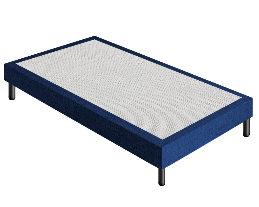 Letto Sommier Piazza e Mezza 120x190 Blu Rivestito - Resistente fino a 120 Kg per Persona