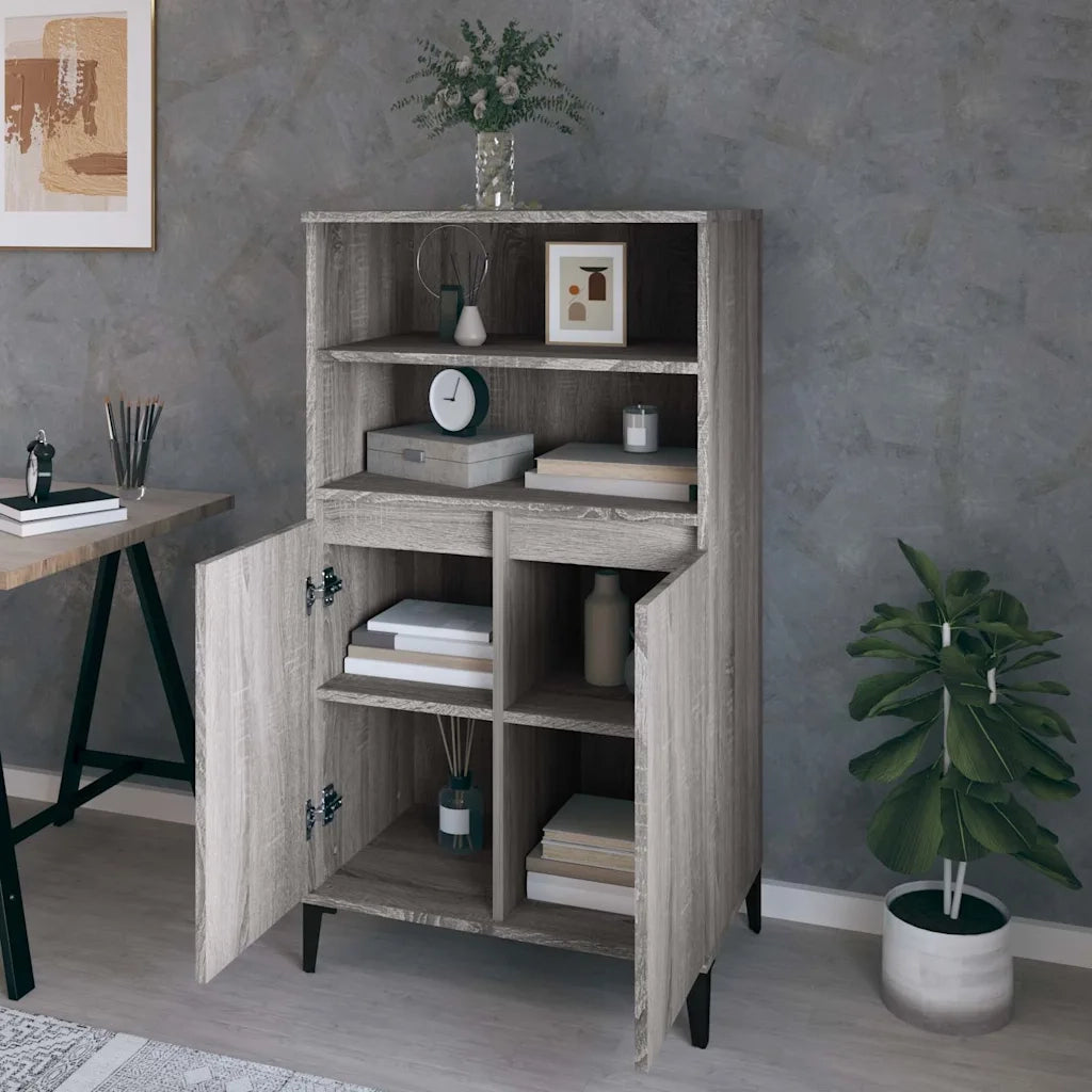 Credenza Sonoma grigio 60 x 36 x 110 cm Legno ingegnerizzato 821234