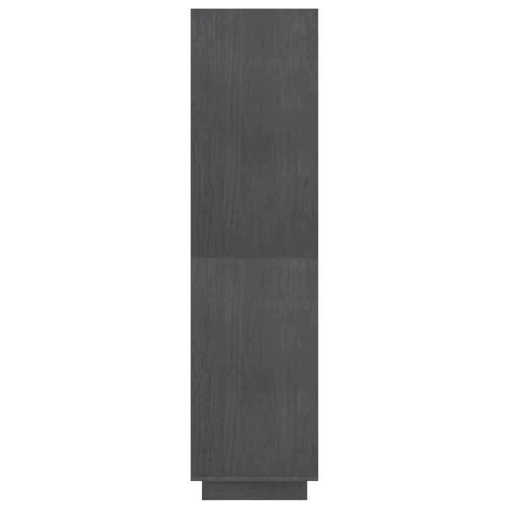 Libreria Divisorio-Scaffale per Libri-Mobile di Stoccaggio Grigio 80x35x135 cm Legno Massello di Pino
