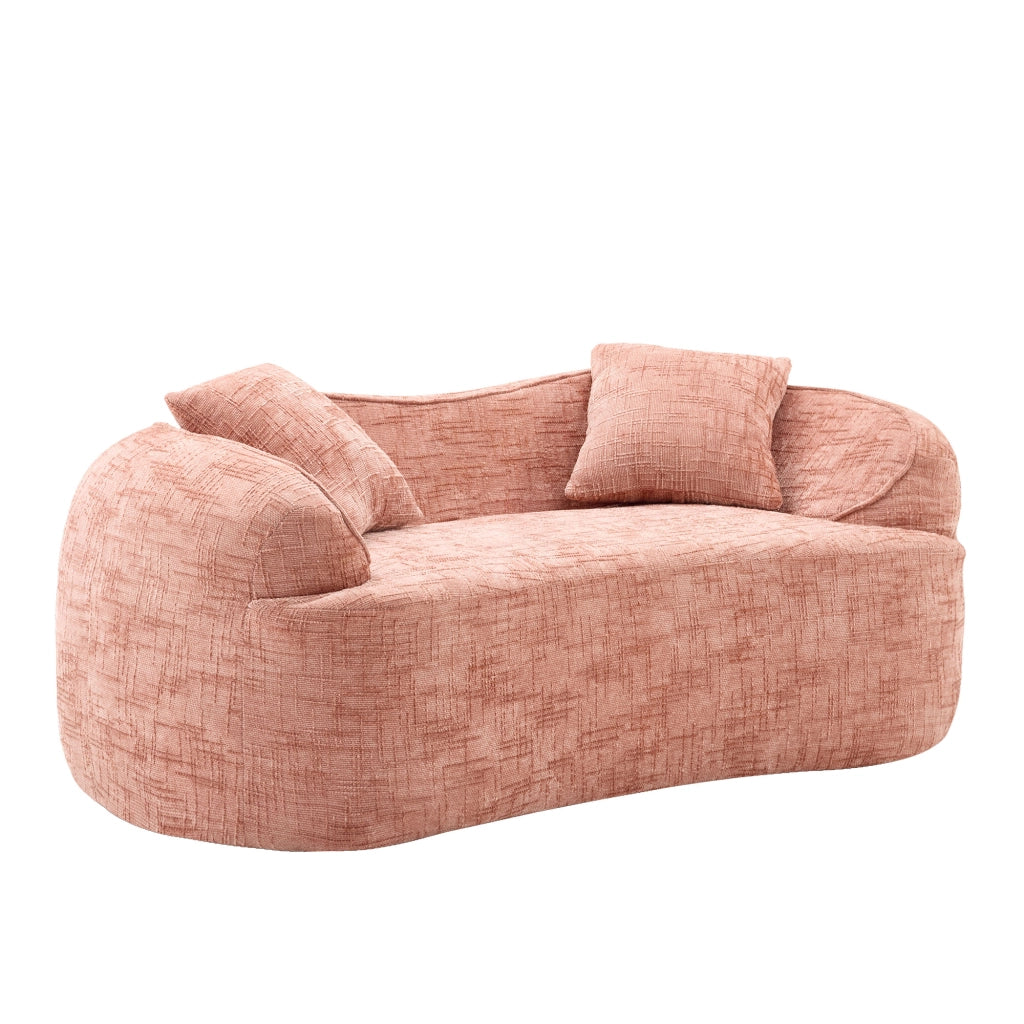 Divano 2 Posti con Braccioli e Cuscini ¨C MINIMAL ¨C Rosa, Tessuto Morbido