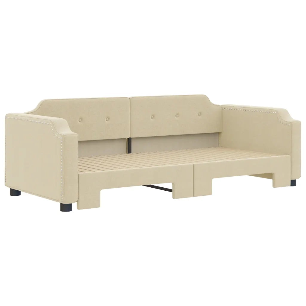 Divano Letto con Letto Estraibile-Sofa Letto-Daybed Crema 90x200 cm in Tessuto 449877