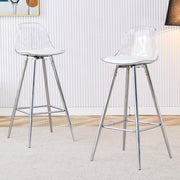 SEDIA Trasparente Set da 2 pezzi Schienale ergonomico Metallo argento