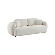 Divano in tessuto chenille, 3 posti, bianco