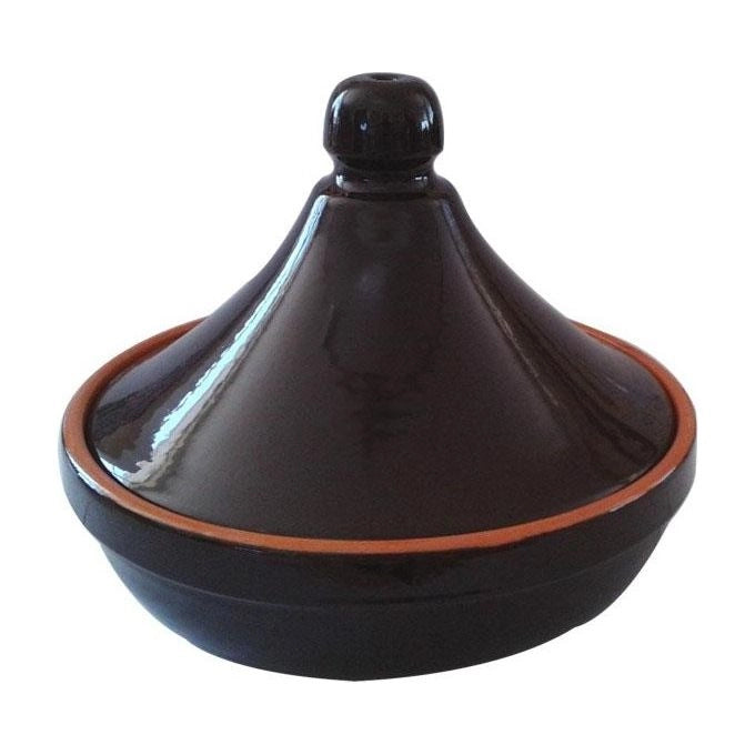Coli COLI_PR37BR32 Tajine in Terracotta con Rivestimento Ceramico Diametro 32 cm Altezza 23 cm colore Marrone