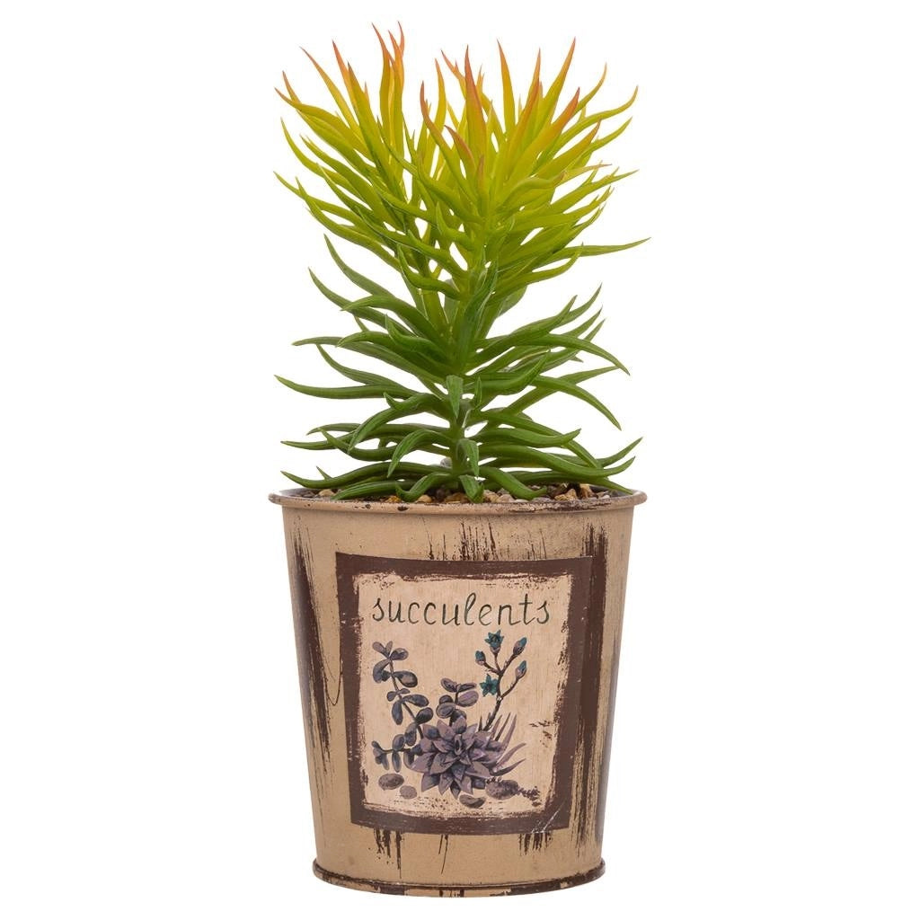 Vaso con cactus artificiale 10x10x22h