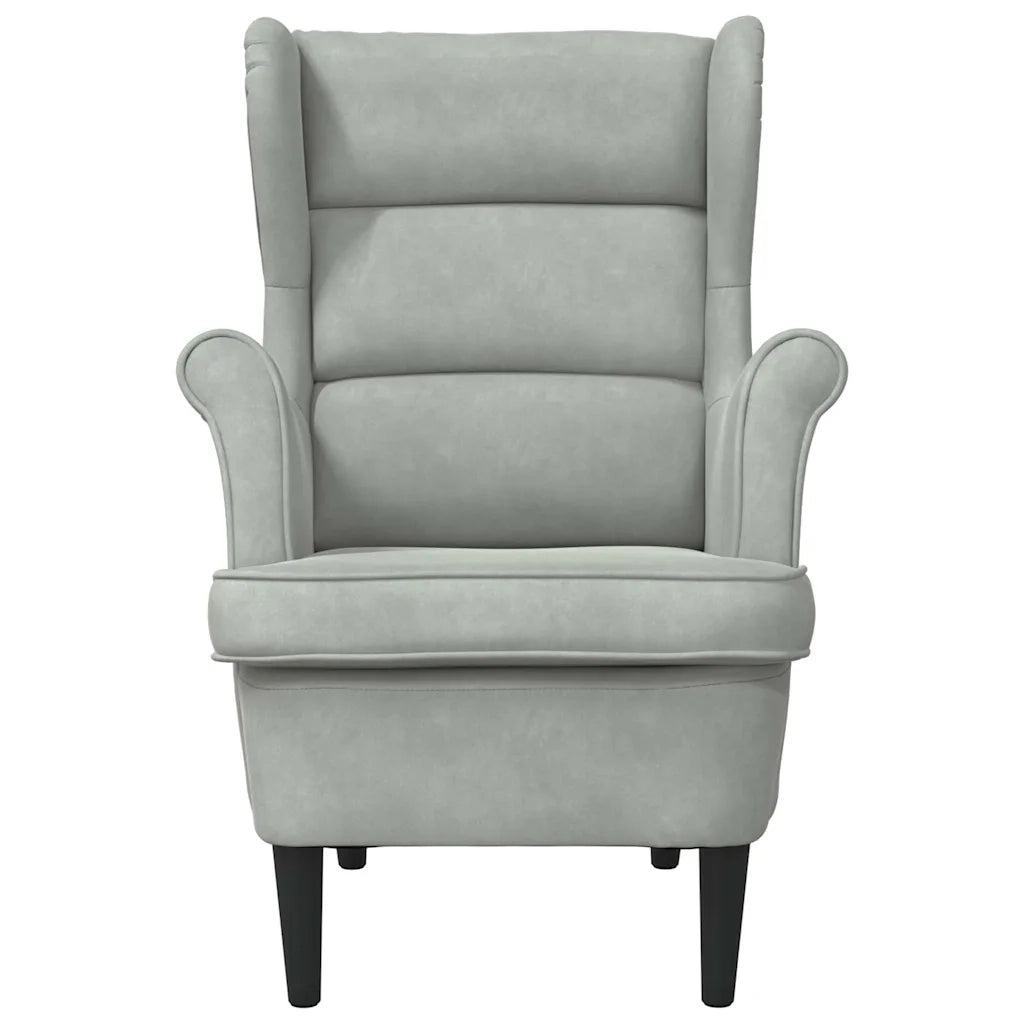 Poltrona Grigio Chiaro Velluto 324059