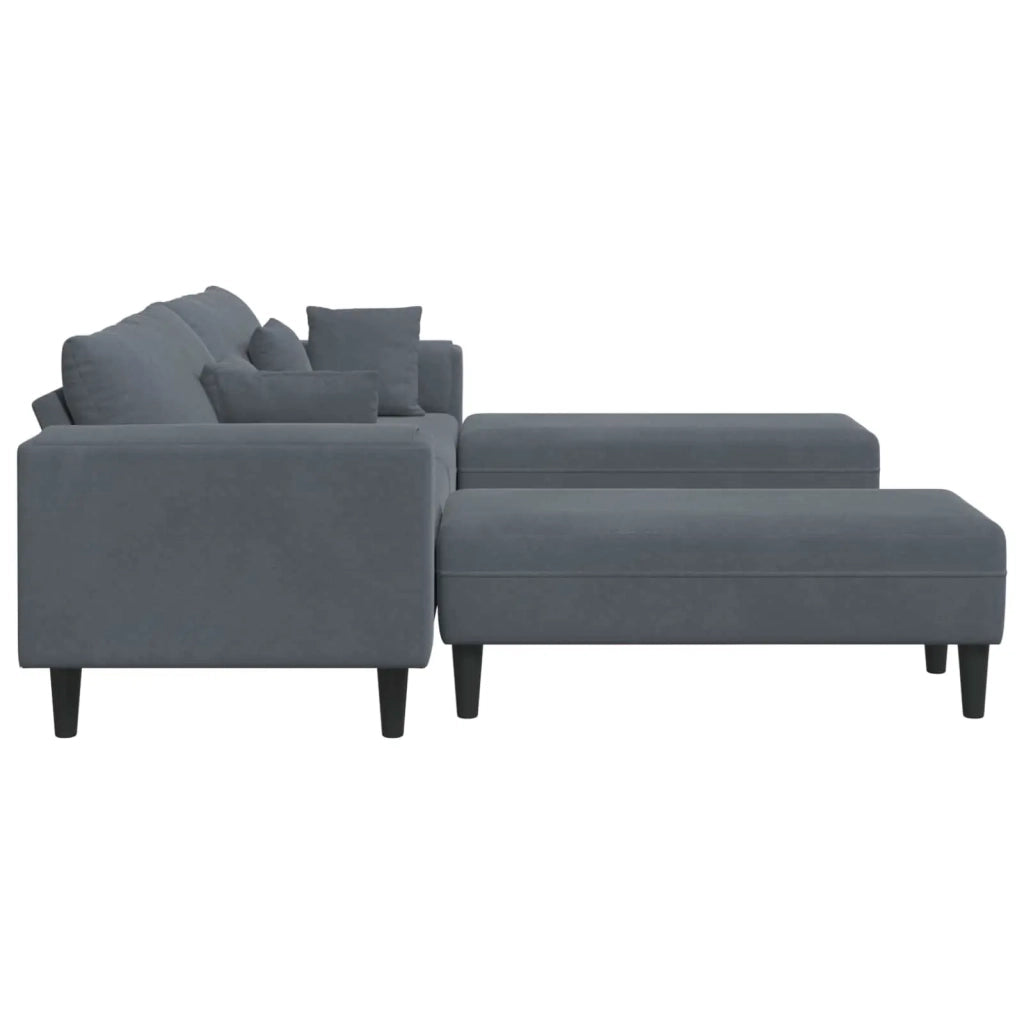 Divano 3 pcs Grigio scuro 250 x 188 x 76 cm Velluto 3335173