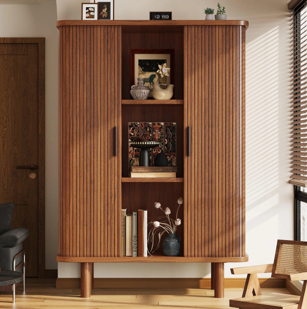 ARMADIO ALTO con Serranda 110x40x160 cm Marrone Scuro