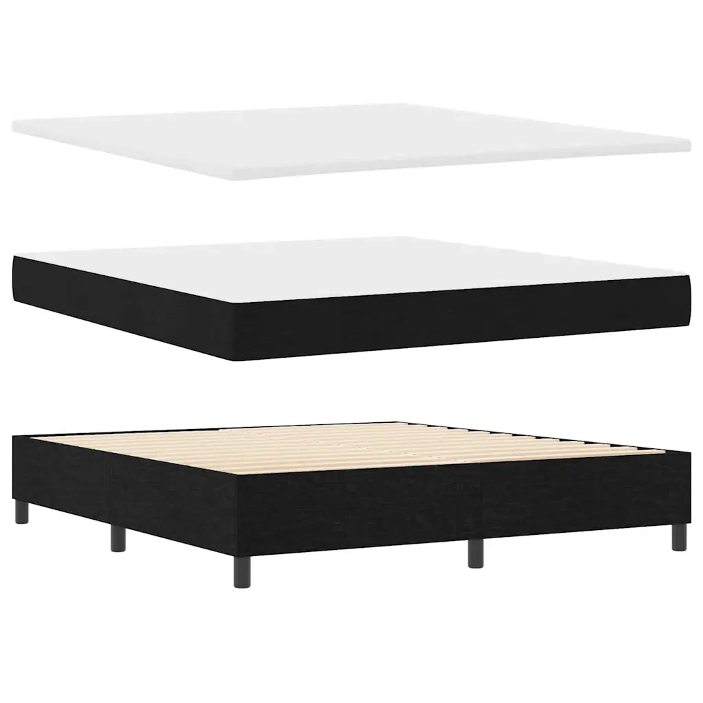 Letto a molle con materasso Nero 180 x 200 cm Tessuto
