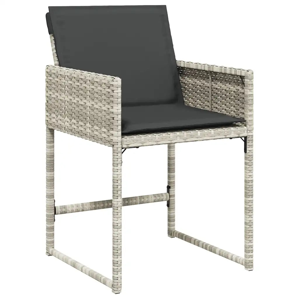 Set da Pranzo da Giardino 13pz con Cuscini Grigio in Polyrattan 3278170