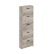 Scarpiera in Kit Rovere Platino 58 x 25 x h 173 cm a 5 Ante a Doppia Profondità