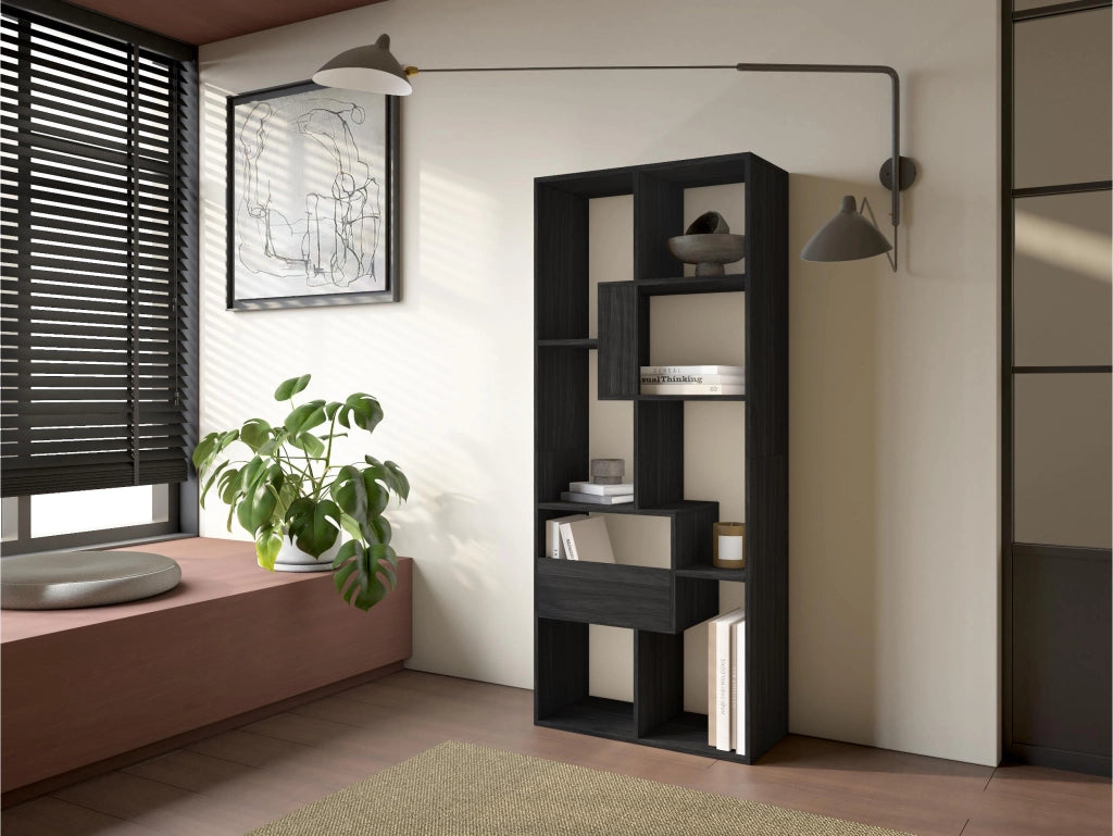 Libreria scaffale, 162x67x31cm, Per libri, Nero RF4121