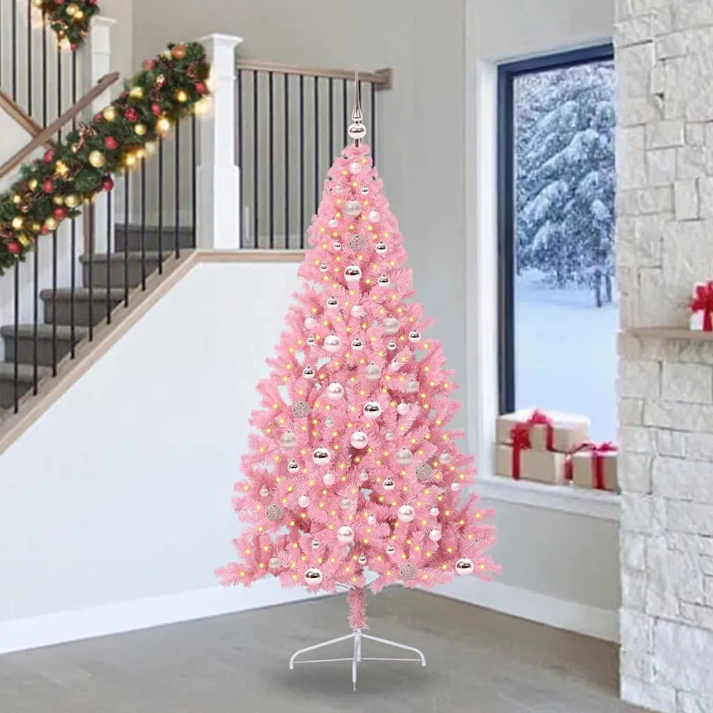Albero di Natale artificiale con luci integrate Rosa 240 cm PVC 3397104