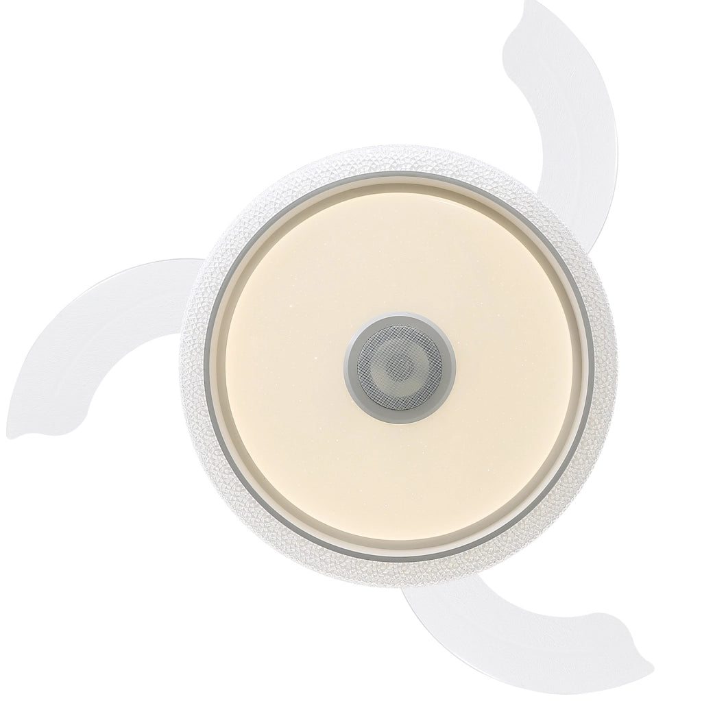 Ventilatore da soffitto invisibile 42" con 3 pale ABS, motore DC reversibile, luce LED 32W e telecomando