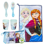 Frozen Elsa e Anna Set 3 Pz Asilo: Asciugamano, Spazzola e Bicchiere