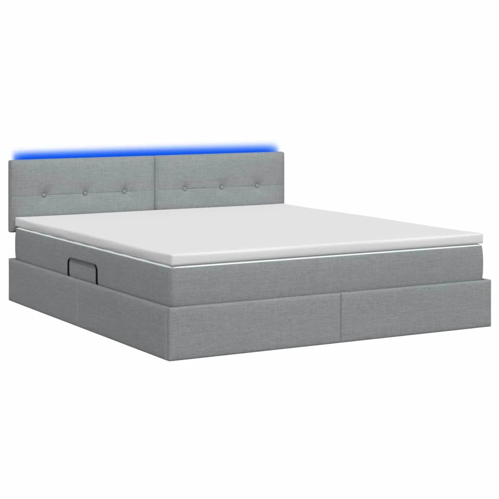 Letto con contenitore LED e materasso Grigio Chiaro 3459072