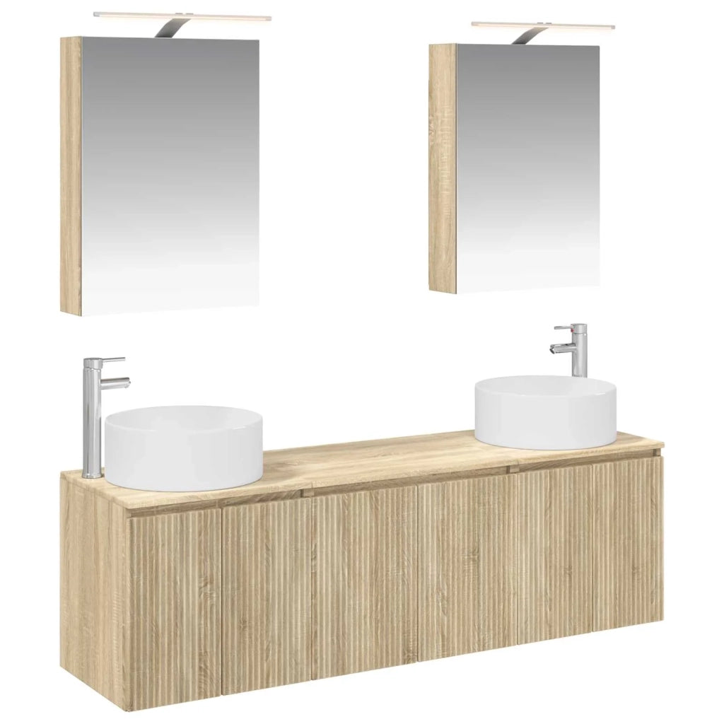 Set di Armadi da Bagno 5 pz Rovere Sonoma Legno ingegnerizzato 3406553