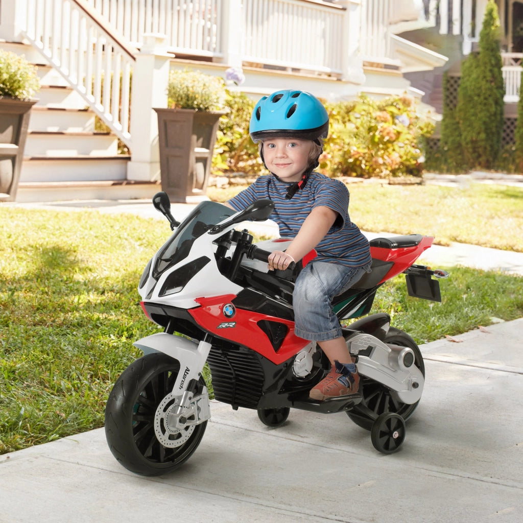 EasyComfort Moto Elettrica per Bambini 3-8 Anni con Licenza BMW, Batteria 12V, Rotelle e Luci, 110x47x69 cm