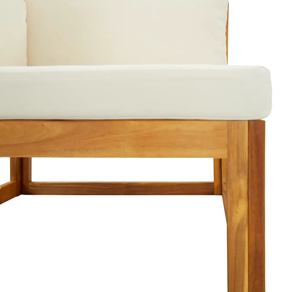 Divano Angolare Modulare Cuscini-Sofa-Divanetto Bianco Crema Massello d'Acacia 291342