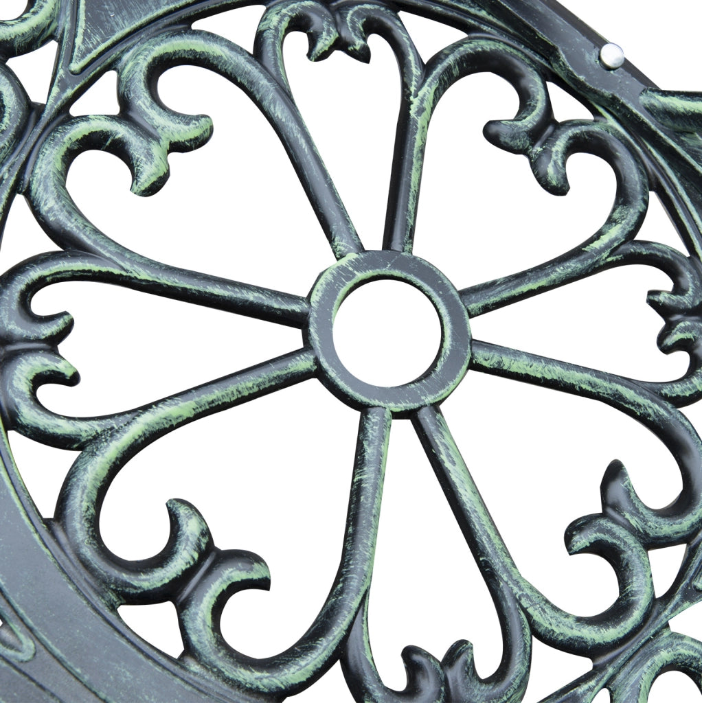 Panca da giardino in metallo 2 posti 100x54x78 cm verde antico