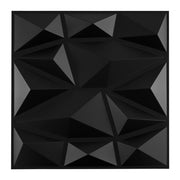 Pacchetto di 50 pannelli murali 3D in PVC ignifugo per taglio creativo e fai-da-te, Pannelli quadrati per soggiorno Nero
